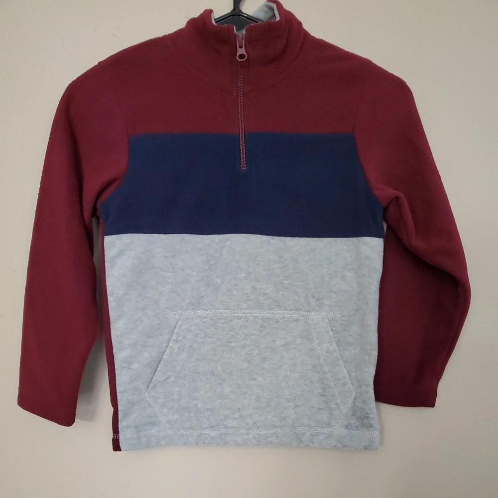 Childrens Place Small Size 5 Size 6 Maroon Navy Blue Gray Fleece Sweatshirt Boys